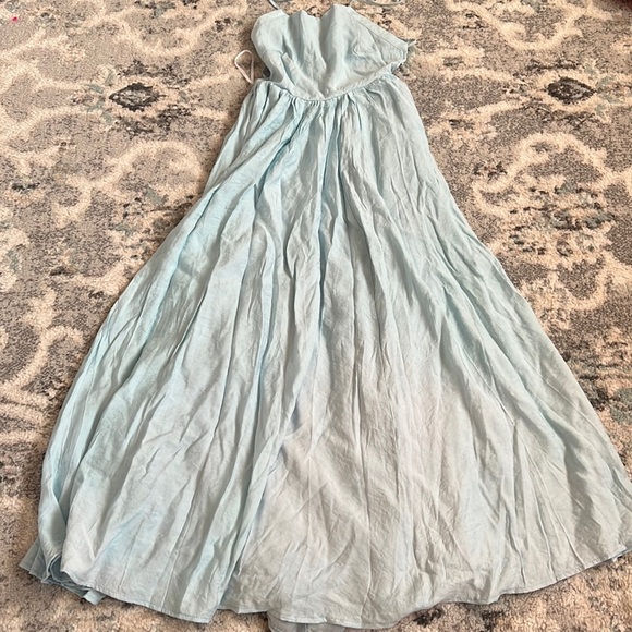 Lulus Runaway With Me Light Blue Sleeveless Lace-Up Maxi Dress - Picture 3 of 12